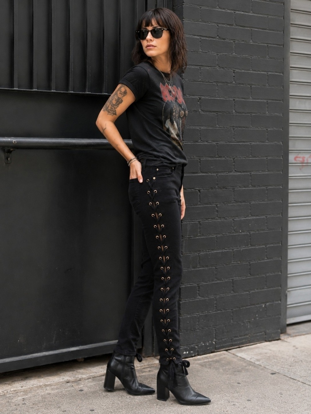 Good American Good Waist Lace-Up Skinny Jeans – Women's 8/28